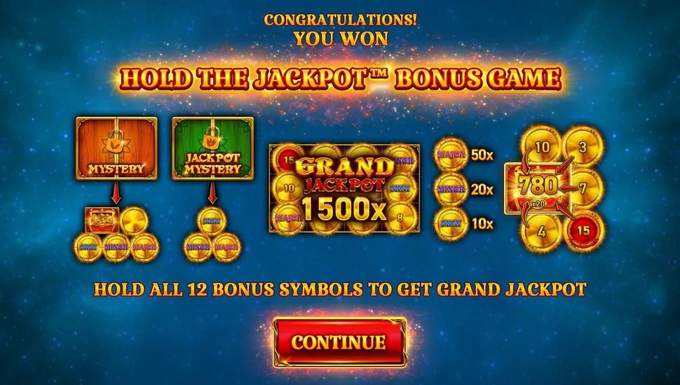 12 Coins Grand Gold Edition slot hold the jackpot bonus game