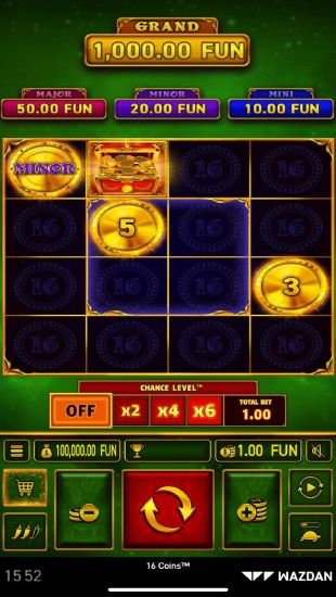 16 coins slot mobile