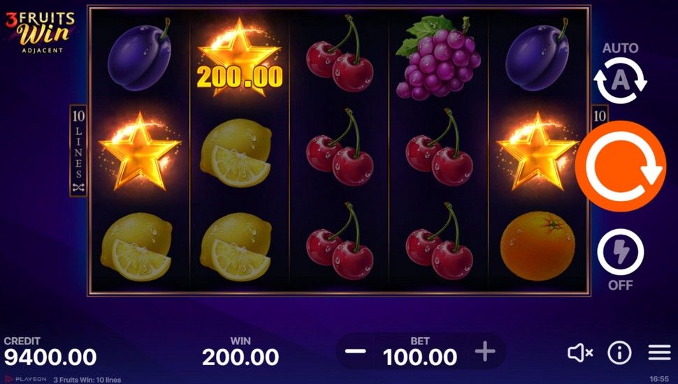 3 Fruits Win: 10 Lines slot Scatters