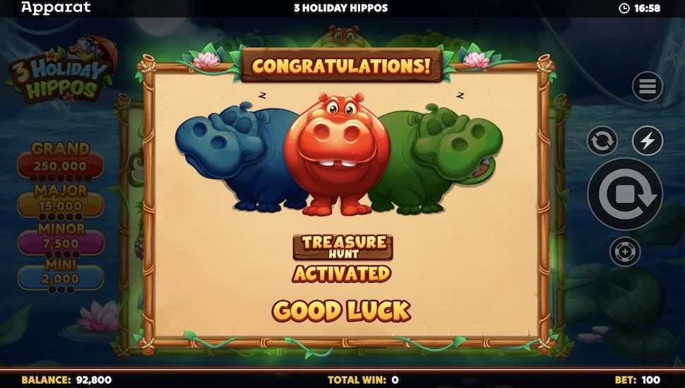 3 Holiday Hippos slot Bonus