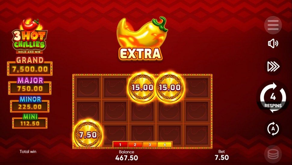 3 Hot Chillies slot bonus game