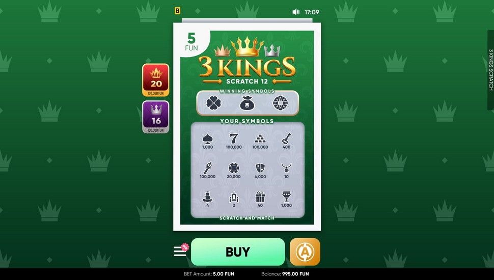3 Kings Scratch game gameplay