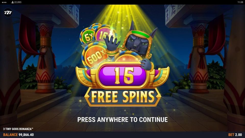 3 Tiny Gods Bonanza slot free spins