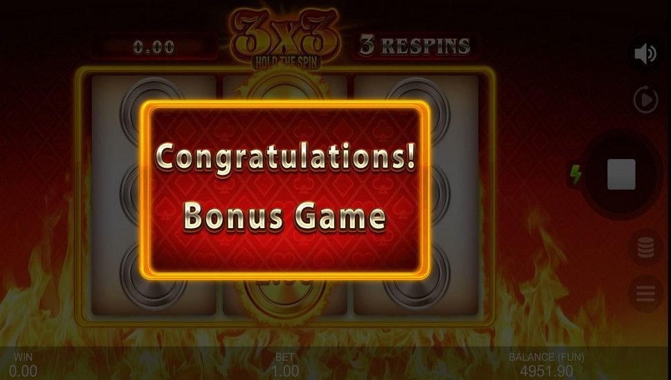 3x3 Hold the Spin Slot - Bonus Game