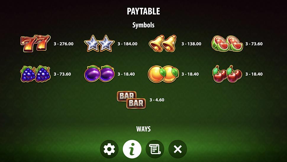 3-3 27 Ways slot paytable
