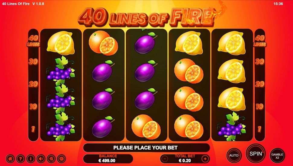 40 Lines of Fire slot gameplay