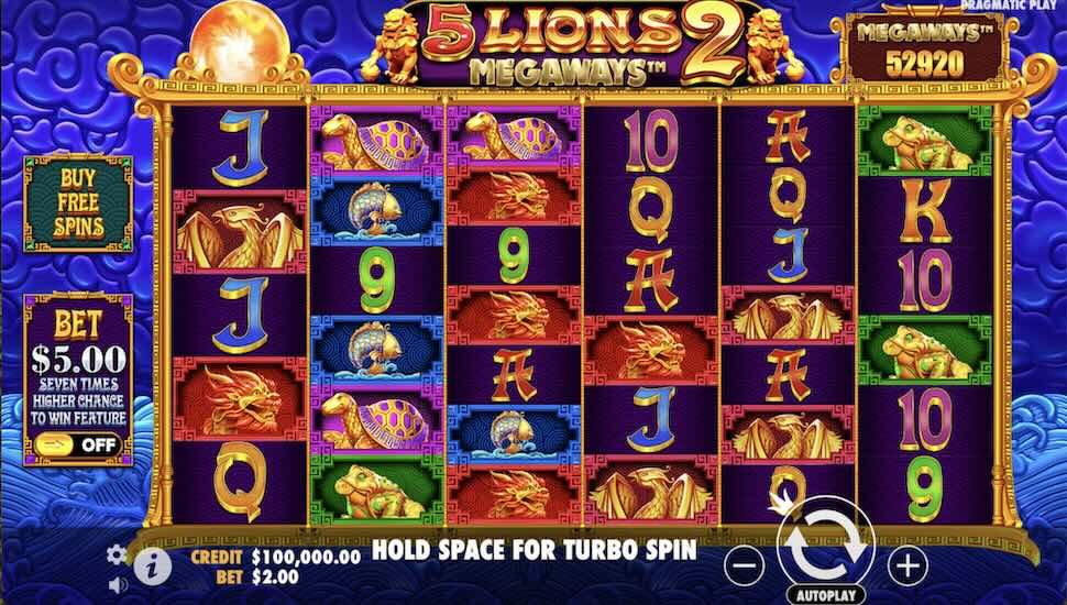 5 lions Megaways 2 slot Gameplay