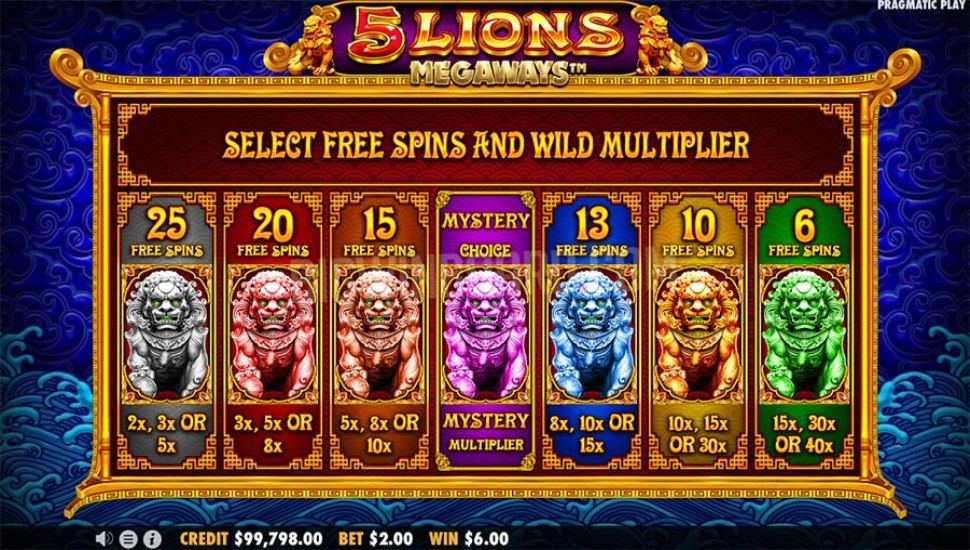 5 Lions Megaways - Bonus Features