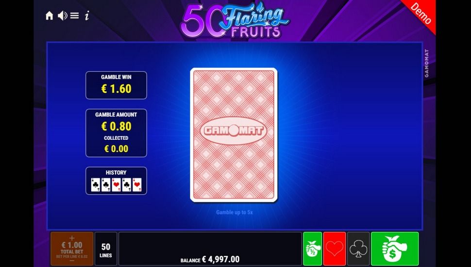 50 Flaring Fruits Slot - Card Gamble