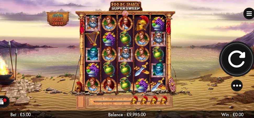500 BC Sparta Supersweep slot mobile