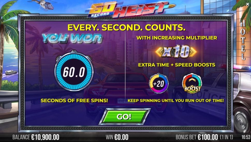 60 Second Heist Free Spins