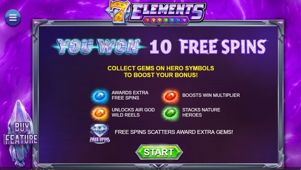 7 Elements slot - Bonus Buy free spins