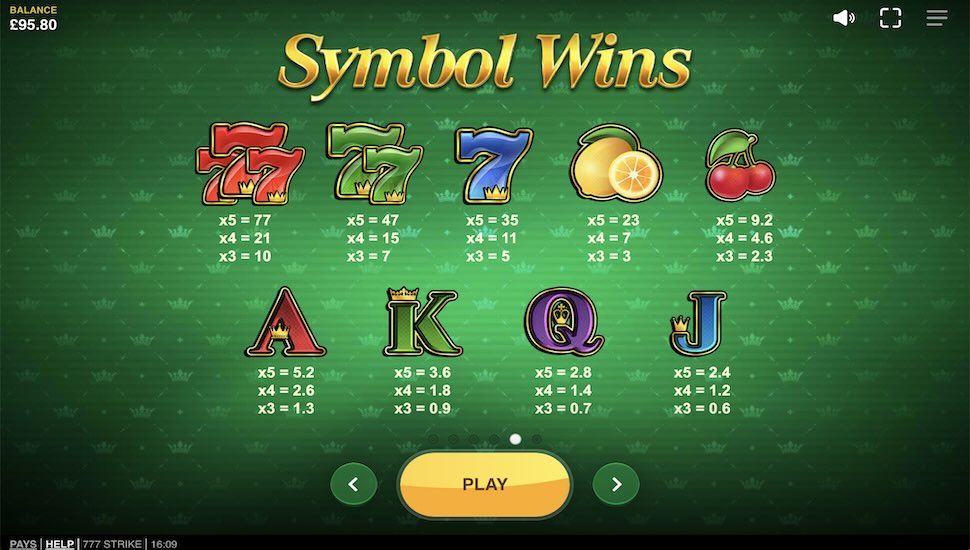 777 Strike slot Symbols