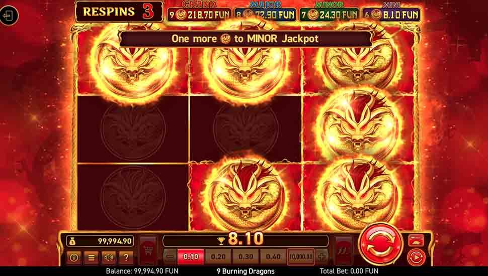 9 Burning Dragons slot machine
