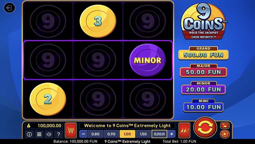 9 Coins Extremely Light slot gameplay
