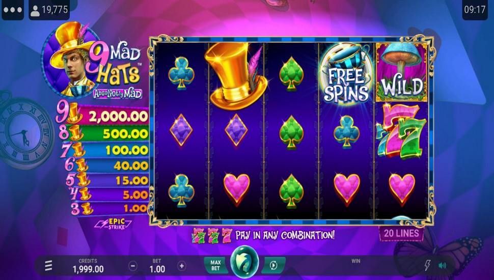9 Mad Hats Absolootly Mad Slot Mobile
