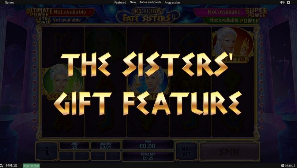 Age of the Gods - Fate Sisters Slot - The Sisters' Gift Feature