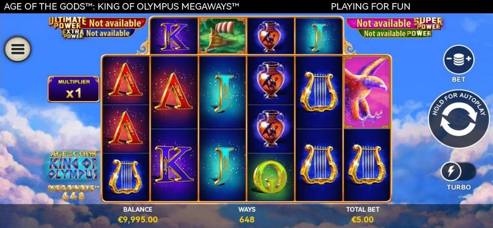 Age of the Gods King of Olympus Megaways Slot Mobile