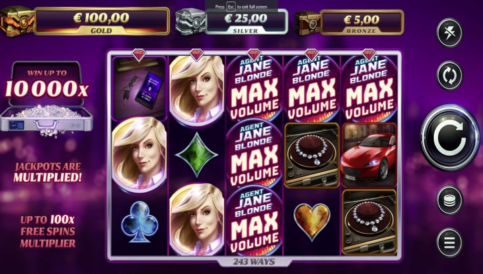 Agent Jane Blonde Max Volume Slot Review | Demo & Free Play | RTP Check