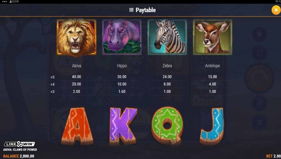Akiva Claws of Power slot - payouts
