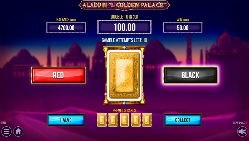 Aladdin and the Golden Palace Slot - Gamble Feature