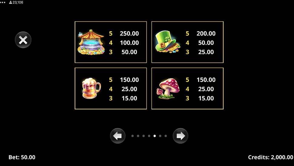 Amazing Link Riches slot paytable