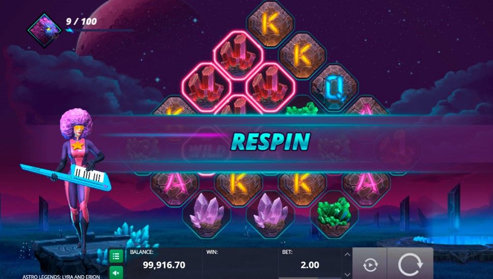 Astro legends lyra and erion Slot - Re-Spins Feature