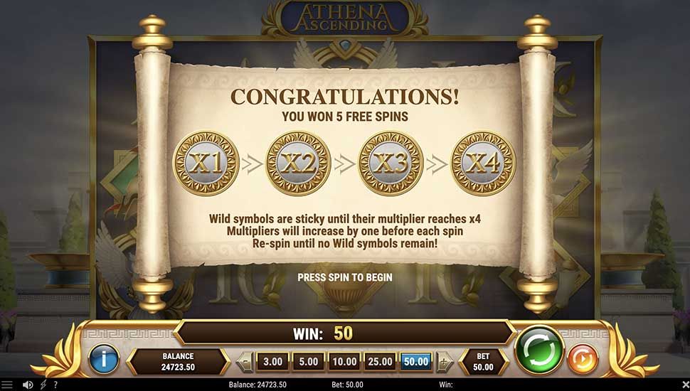 Athena Ascending slot free spins