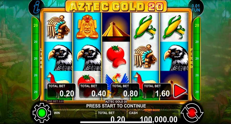 Aztec Gold 20 slot mobile