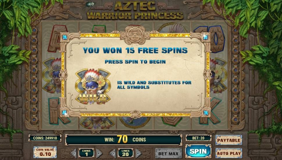 Aztec warrior princess slot free spins