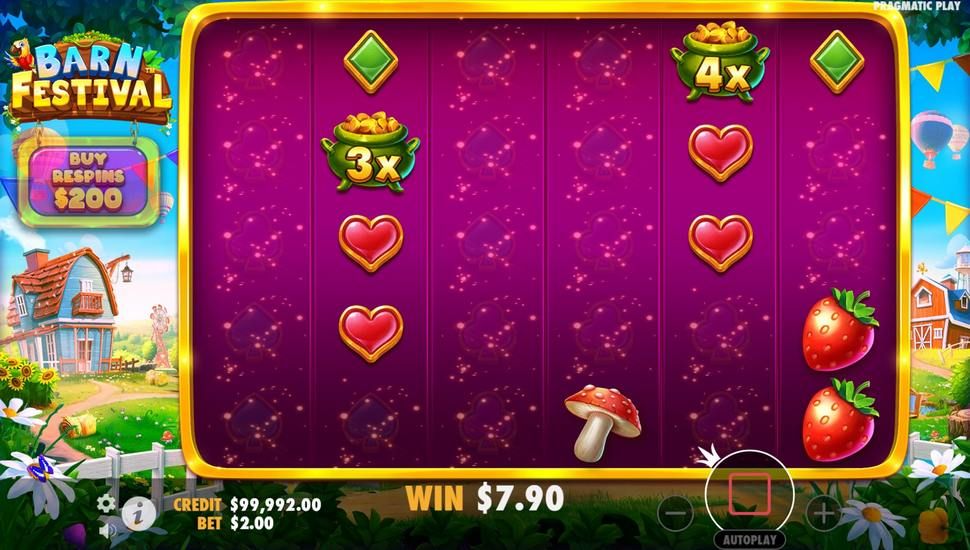 Barn Festival slot tumble feature
