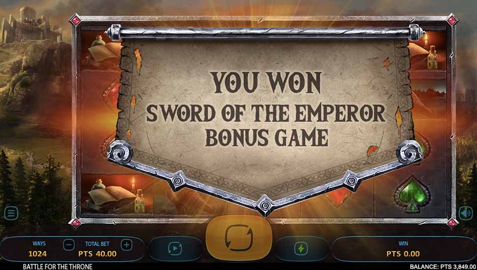 Battle for the Throne slot Sword of the Emperor Bonus