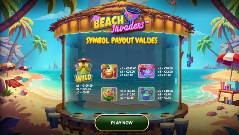Beach Invaders slot - payouts