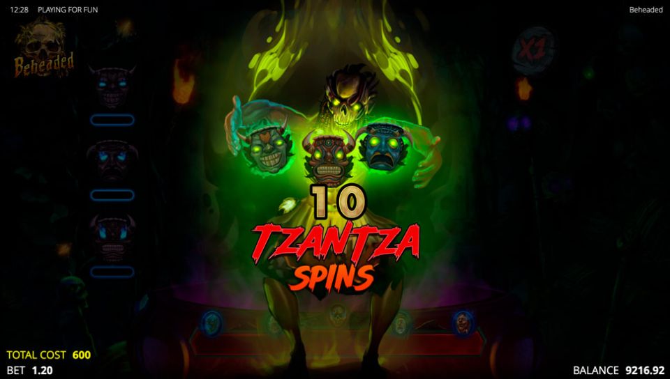 Beheaded slot Tzantza Spins