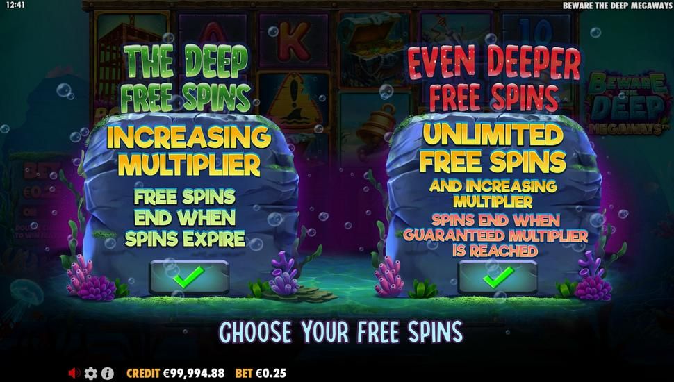 Beware The Deep Megaways™ slot free spins