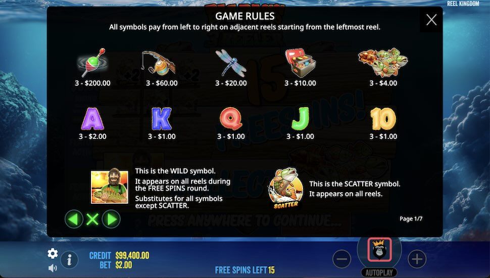Big Bass Bonanza 3 Reeler slot Symbols