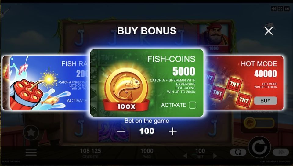 Blast the Bass slot Fish Coins in Bonus Buy