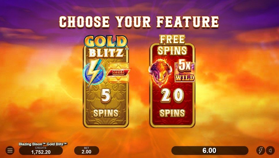 Blazing Bison Gold Blitz slot Bonus choice