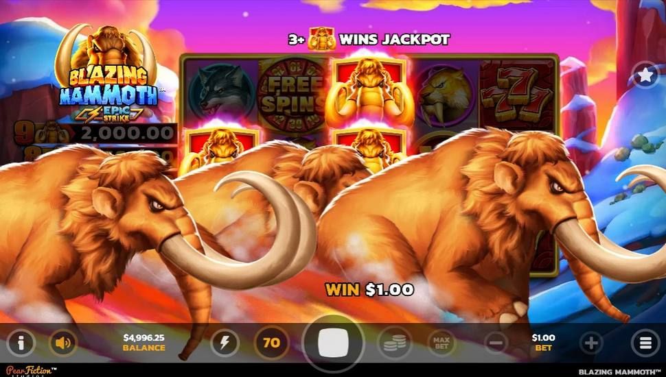Blazing Mammoth: Epic Strike Slot - Jackpot Feature