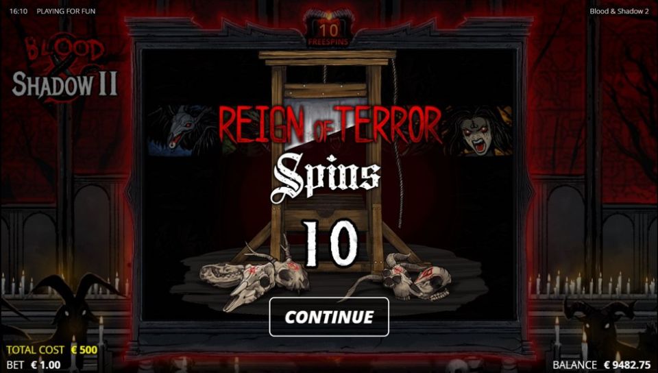 Blood & Shadow slot Reign of Terror Spins