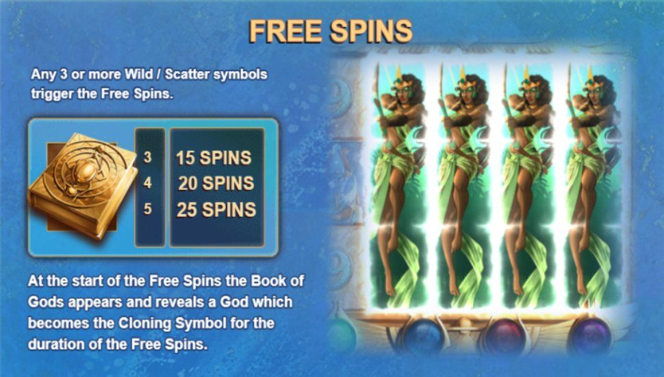 Book of Gods slot - free spins