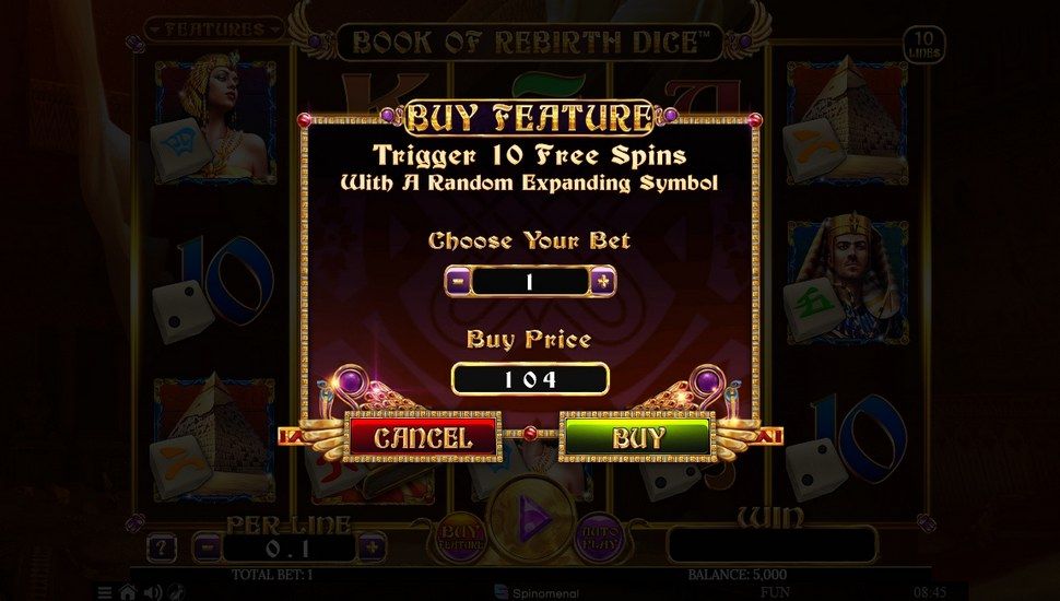 Book of rebirth dice slot buy feature