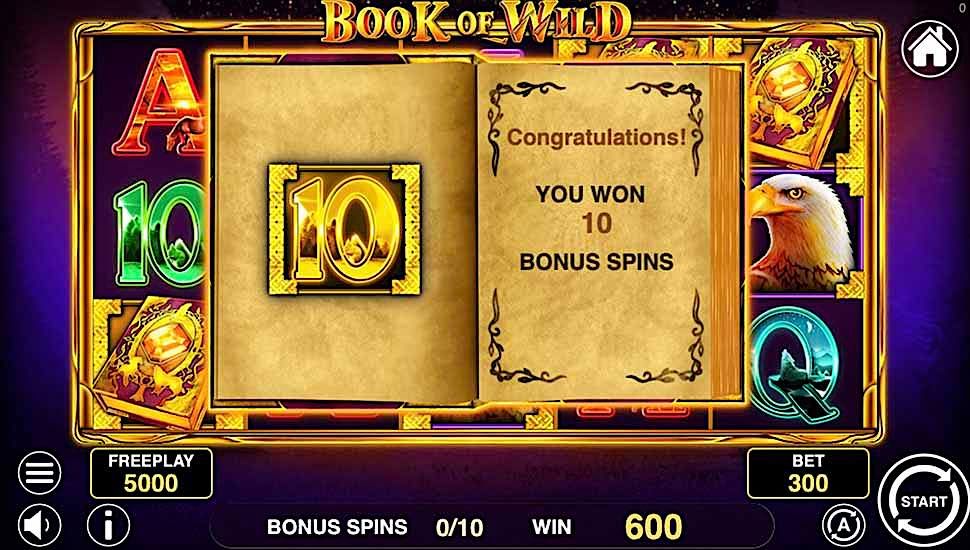 Book of Wild slot bonus spins