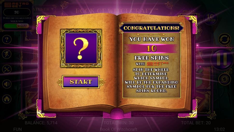 Book of witchcraft slot free spins