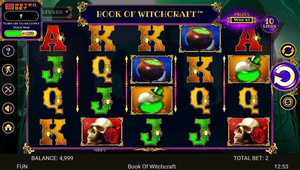 Book of witchcraft slot retro bet
