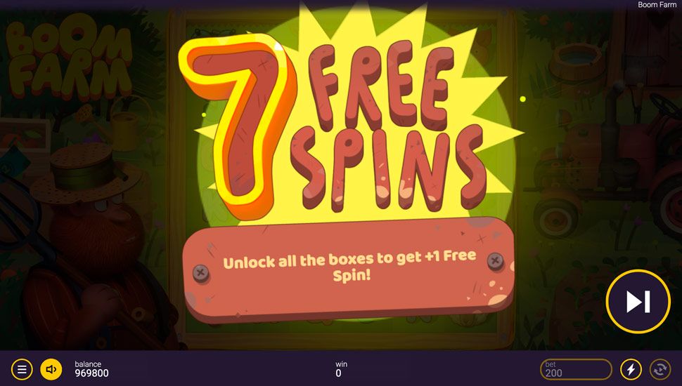 Boom Farm slot free spins