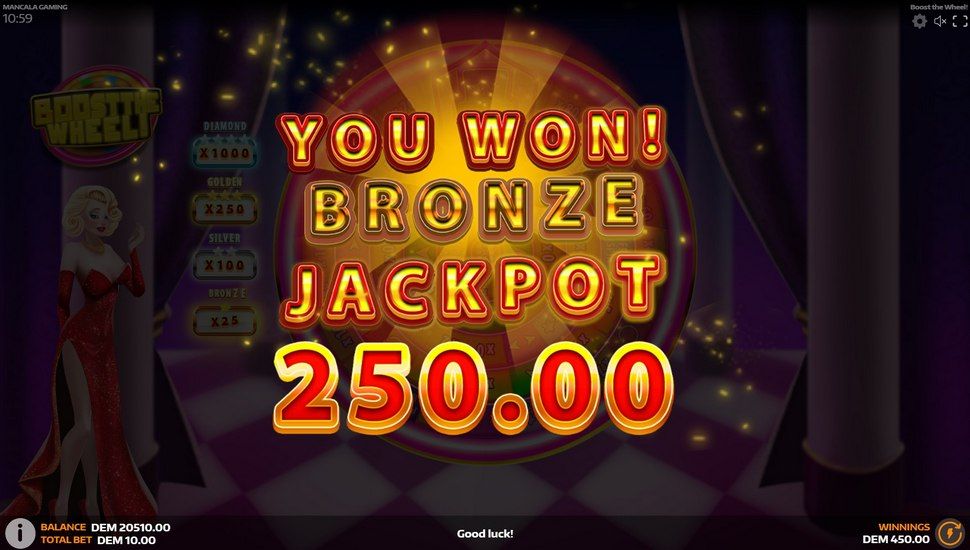 Boost the Wheel! instant game bronze jackpot