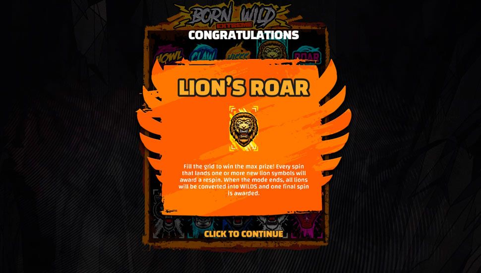 Born Wild slot Lion’s Roar Feature