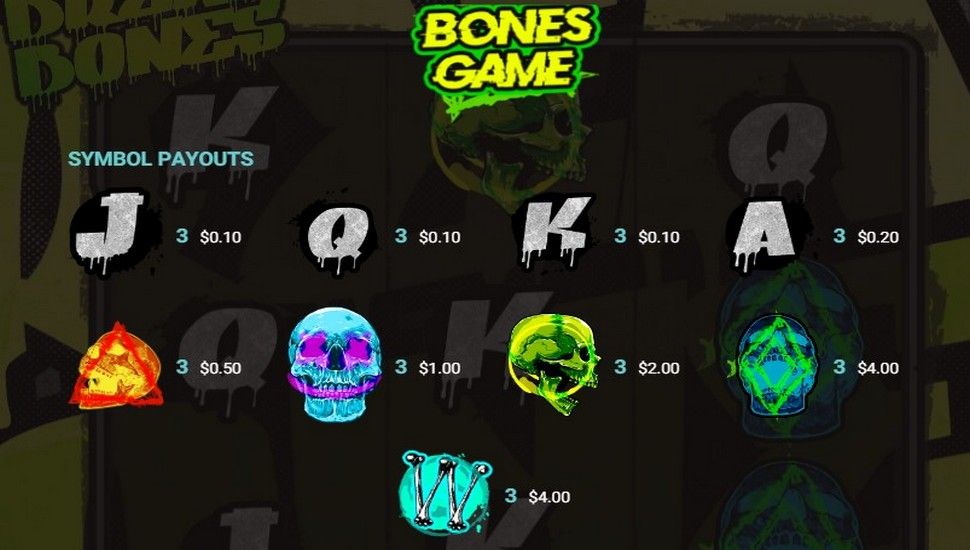 Break Bones Slot - Paytable