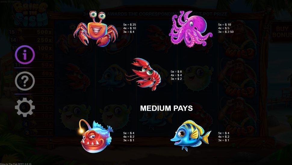 Bring in the Fish slot - payouts